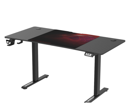 Biurko gamingowe Ultradesk LEVEL V2 (Czarno-Czerwone) (elektryczna regulacja) UDESK-LVA-RB